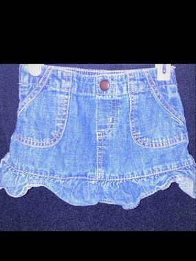 💞 Baby & Toddler Girls Size 12 Month Ruffle Denim Jean Skirt